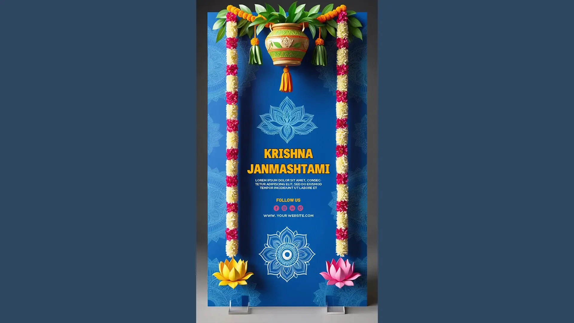 Decorative and Delightful Krishna Janmashtami Instagram Story PSD image